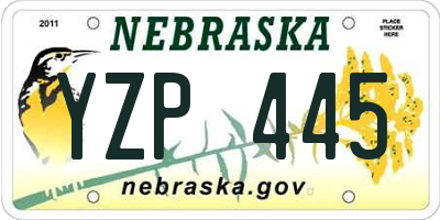NE license plate YZP445