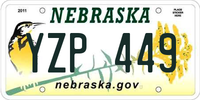 NE license plate YZP449