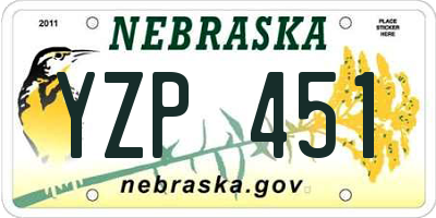 NE license plate YZP451