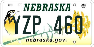 NE license plate YZP460