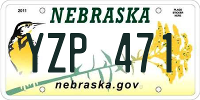 NE license plate YZP471