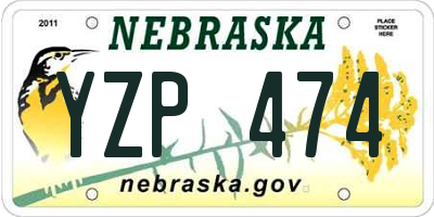 NE license plate YZP474