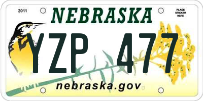 NE license plate YZP477