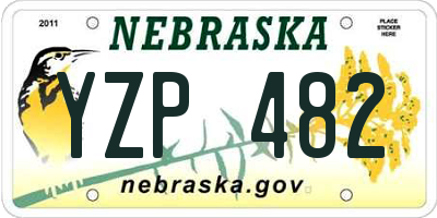 NE license plate YZP482