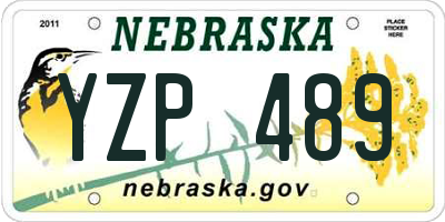 NE license plate YZP489