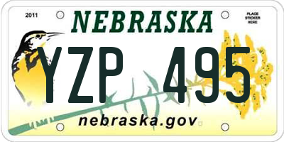 NE license plate YZP495
