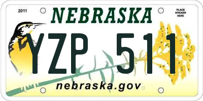 NE license plate YZP511