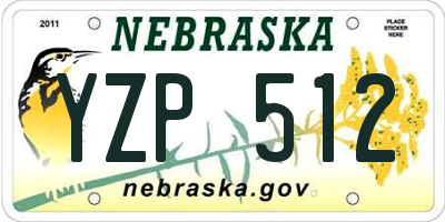 NE license plate YZP512