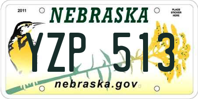 NE license plate YZP513