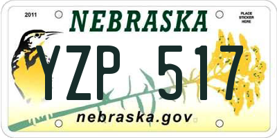 NE license plate YZP517