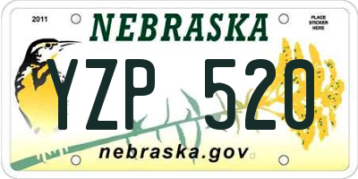 NE license plate YZP520