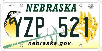 NE license plate YZP521