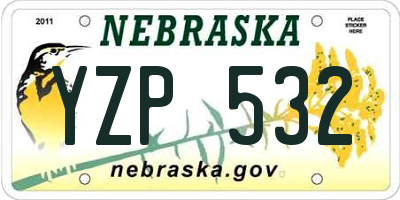 NE license plate YZP532