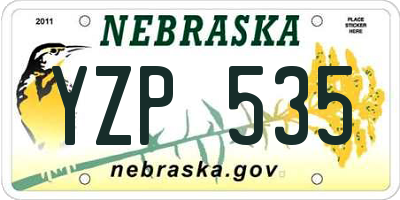 NE license plate YZP535