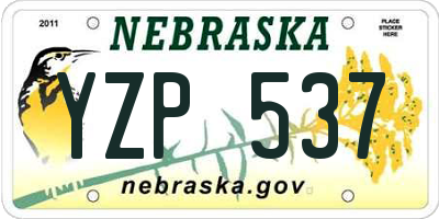 NE license plate YZP537