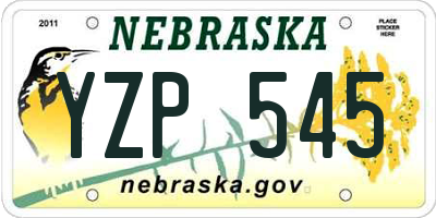 NE license plate YZP545