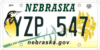 NE license plate YZP547