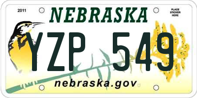 NE license plate YZP549