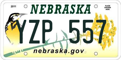 NE license plate YZP557