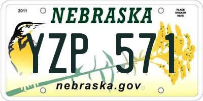 NE license plate YZP571