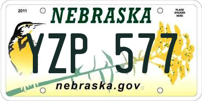 NE license plate YZP577