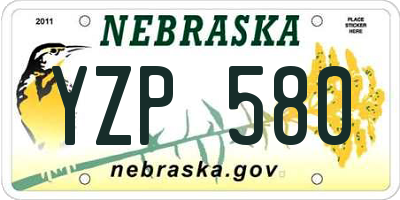NE license plate YZP580