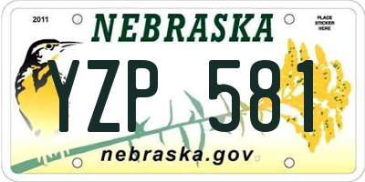 NE license plate YZP581