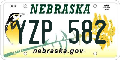 NE license plate YZP582