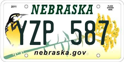 NE license plate YZP587
