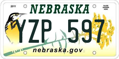 NE license plate YZP597