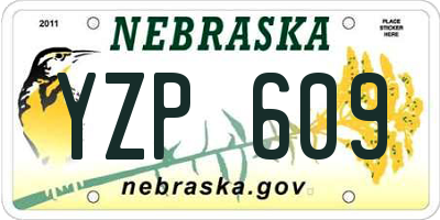 NE license plate YZP609