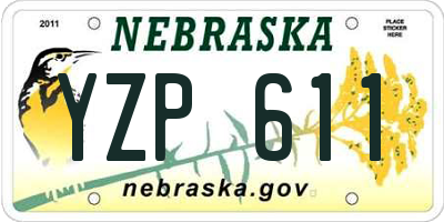 NE license plate YZP611