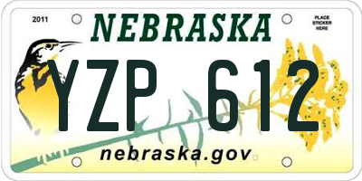 NE license plate YZP612