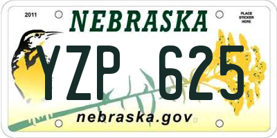 NE license plate YZP625