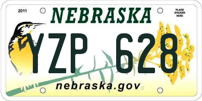 NE license plate YZP628