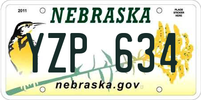 NE license plate YZP634