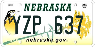 NE license plate YZP637
