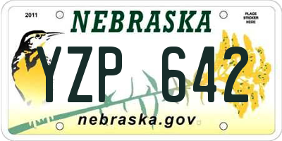 NE license plate YZP642