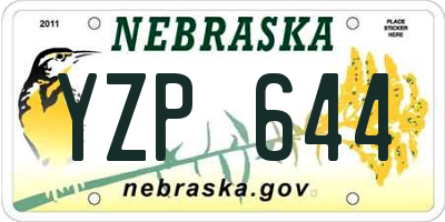 NE license plate YZP644