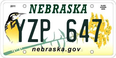 NE license plate YZP647