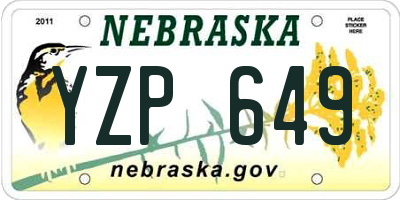 NE license plate YZP649
