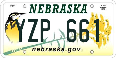 NE license plate YZP661