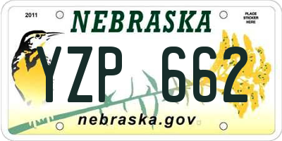 NE license plate YZP662