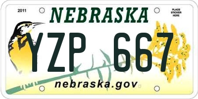 NE license plate YZP667