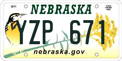 NE license plate YZP671