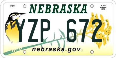 NE license plate YZP672