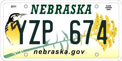 NE license plate YZP674