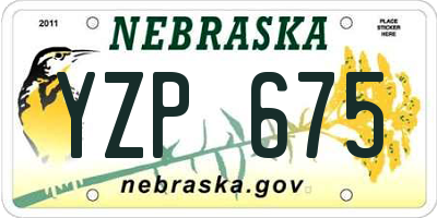 NE license plate YZP675
