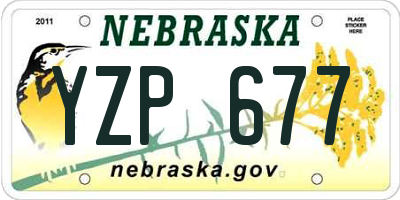 NE license plate YZP677