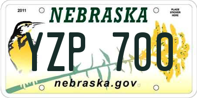 NE license plate YZP700